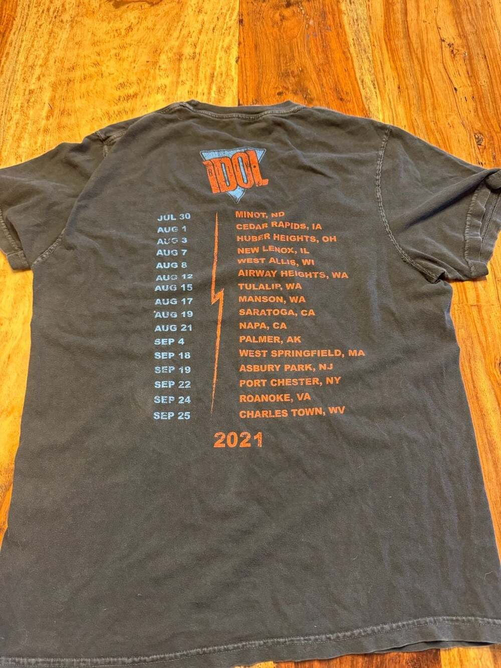 Comfort Colors Billy Idol 2021 Tour Graphic T-Shirt Size Medium - Picture 3 of 4